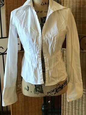 Jared Ross White Fitted Long Sleeve Button Down Shirt